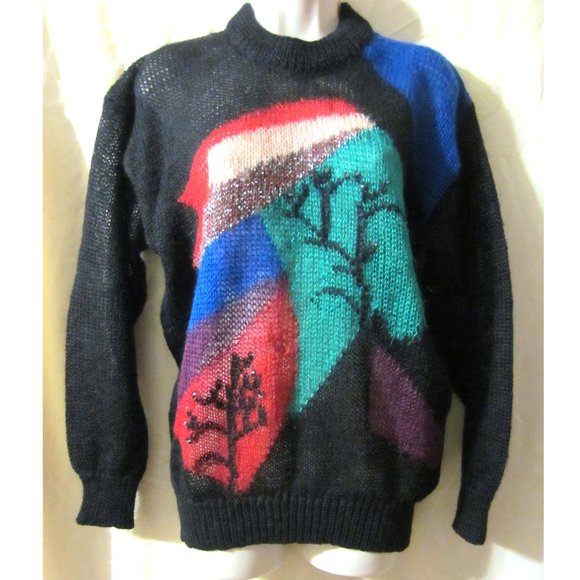 Women's Multi-color Wool Mohair sweater Size M - Picture 1 of 7